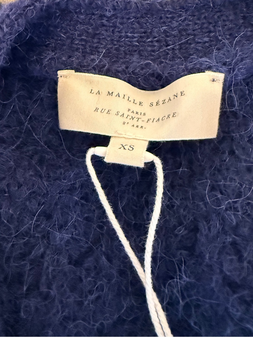 SÉZANE NWT BASILE CARDIGAN XS NAVY V NECK - ALPACA & WOOL - COZY!! 🇫🇷 - Picture 8 of 8